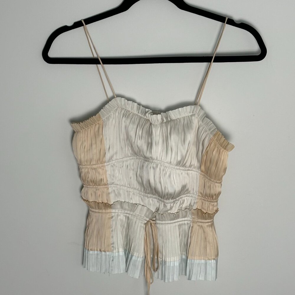 ULLA JOHNSON Calista Pleated Peplum Tank Top - Picture 7 of 7